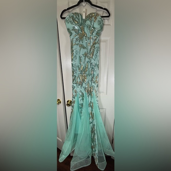 NEW NWOT FAERIESTY SZ S MINT GREEN Sleeveless Mermaid Dress #FSWD1101 - Picture 2 of 9